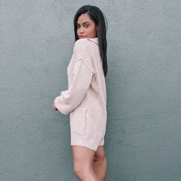 LAST CHANCE: Cozy Romper in Tan size Large NWT - Picture 3 of 3